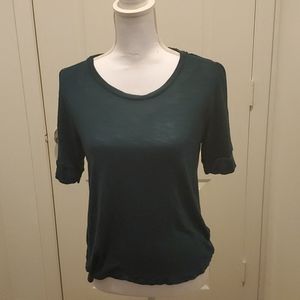 Teal half sleeve top